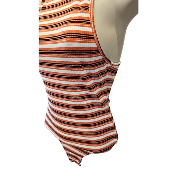 Intimately free people sz S ribbed stretch orange fall color tank bodysuit EUC - Picture 4 of 9